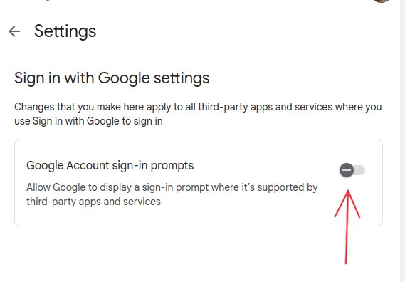 Disable Sign In With Google