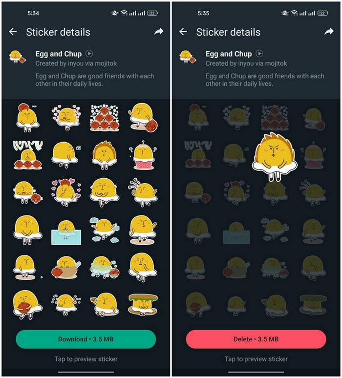Egg and Chup sticker pack
