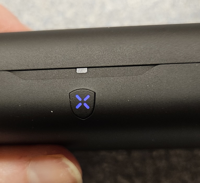 UV sterilization button flashing purple.