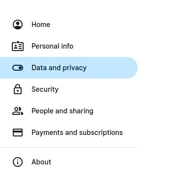 Google Account Data And Privacy Menu