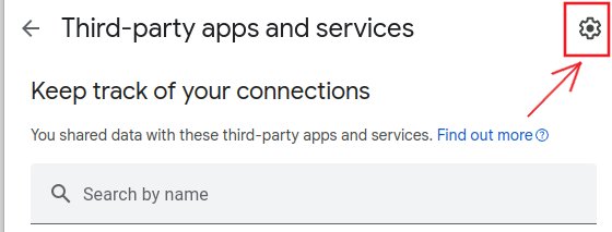Google Account Third Party App Settings Cog Icon