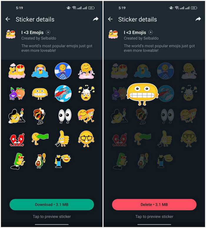 I <3 Emoji sticker pack for WhatsApp