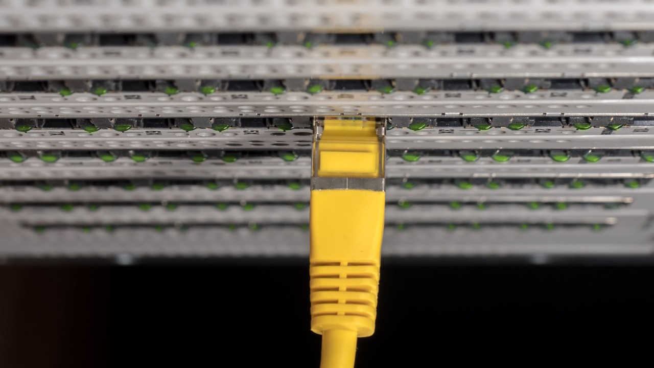 Several networking ports in a series within a very complex routing scenario.