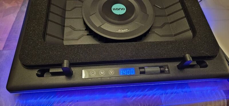 Llana Rgb Laptop Cooling Pad at 1400 fan speed and blue lights