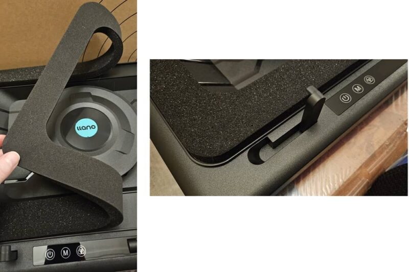 Foam liner and buffer on the Llana Rgb Laptop Cooling Pad