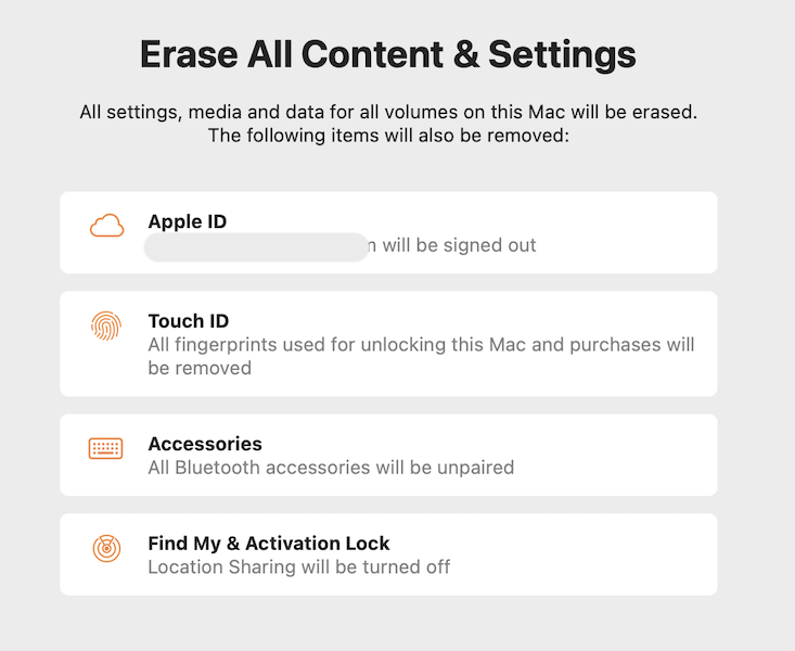 Macos Erase All Contents And Settings Information