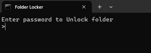 Cmd prompt for locked folder password.