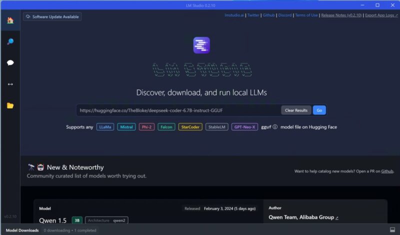 Screenshot Of Lm Studio Main Screen
