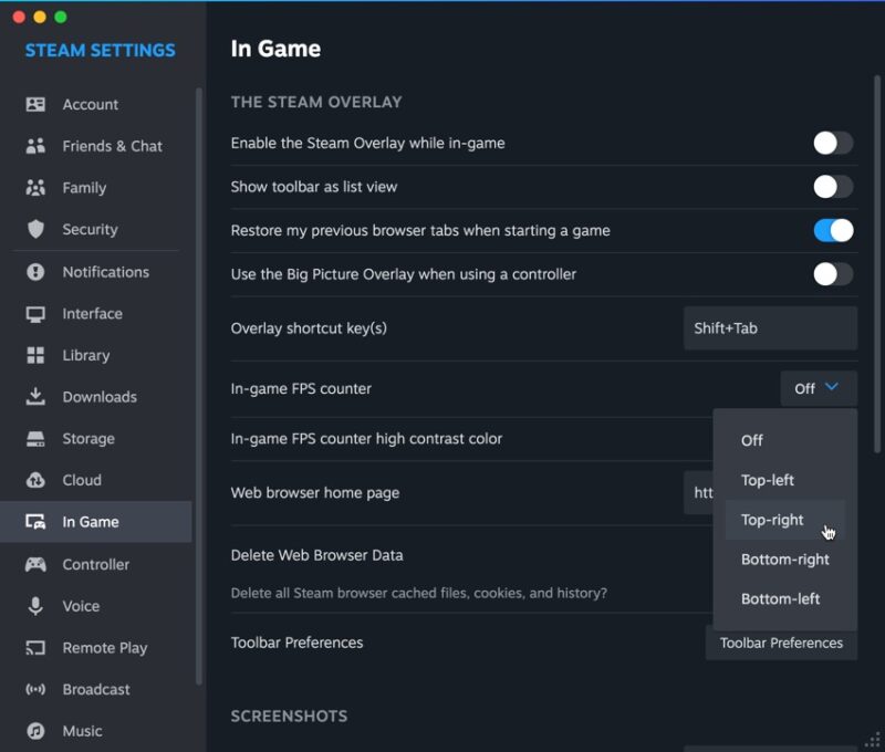 Steam Fps Counter Settings