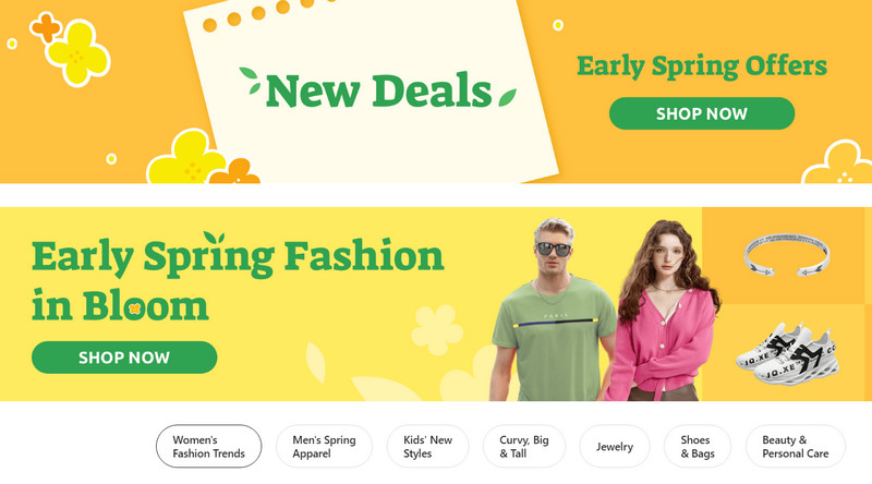 New deals offered on Temu app.