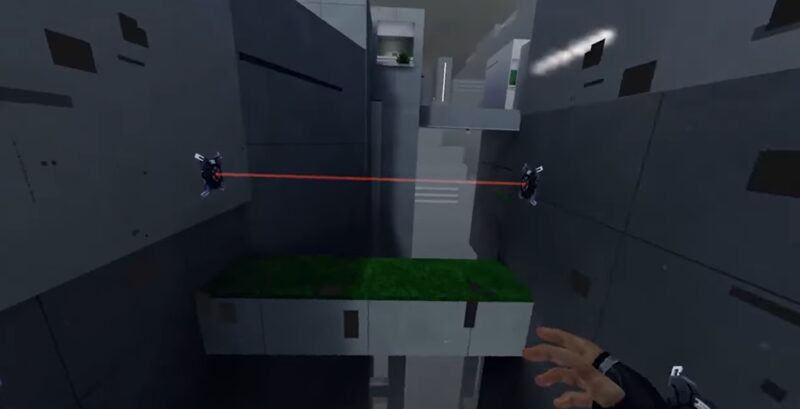 A sample of playing Stride while avoiding lasers