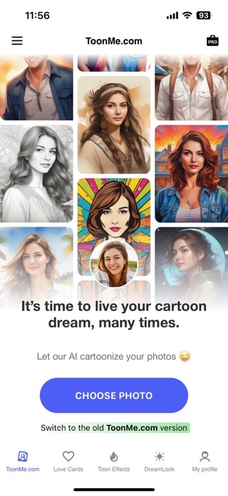 Toonme Choose Photo Screen