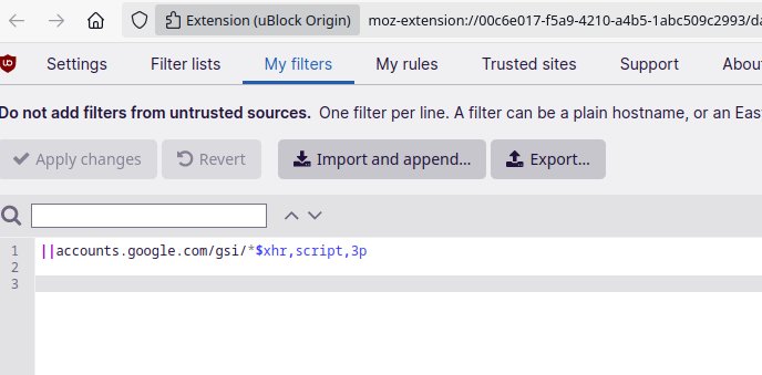 Ublock Origin My Filters Tab