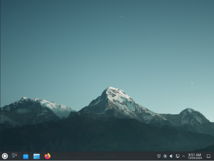A screenshot of the default Kubuntu desktop.