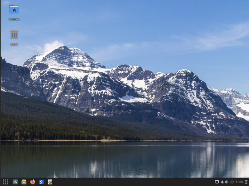 A screenshot of the default Solus desktop.