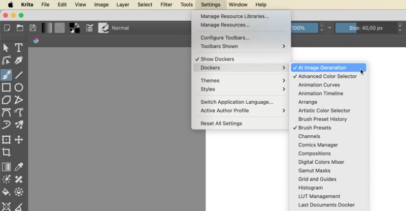 Ai Image Generation Docker Krita
