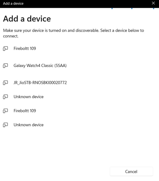 Add a selected device to Bluetooth network.