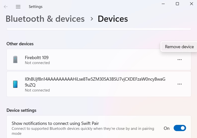 Remove device on a Bluetooth devices network. 