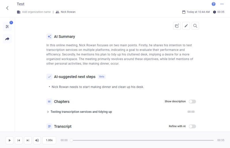 Colibri Test Meeting