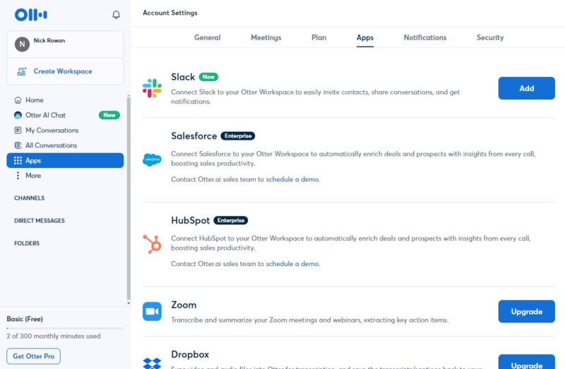 Otter Ai App Integrations