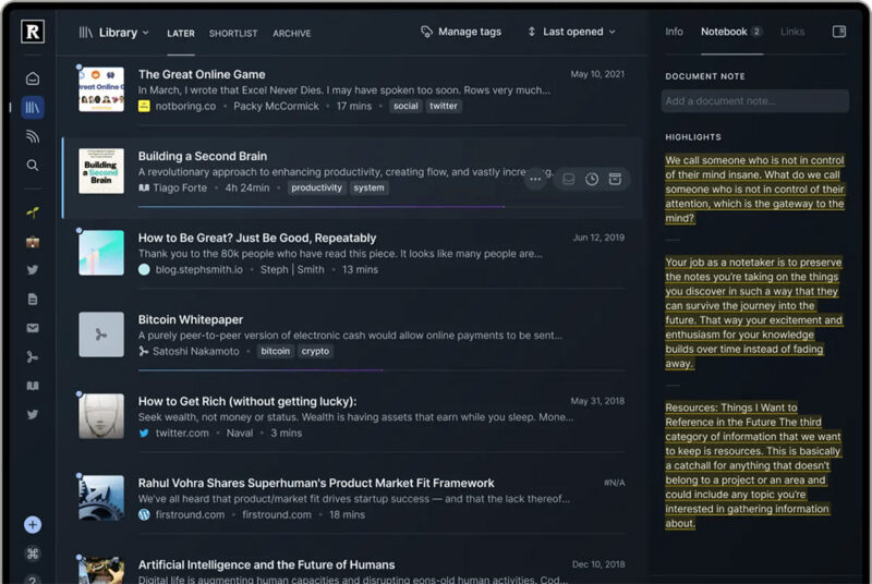 Reader app Interface