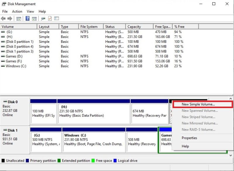 Windows Disk Management initialize drive