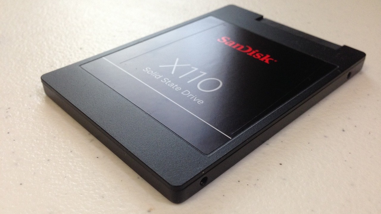 SanDisk SSD lying on a surface