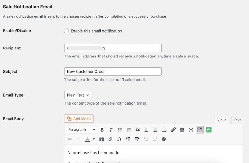 Wp Stripe Payment Notification Email