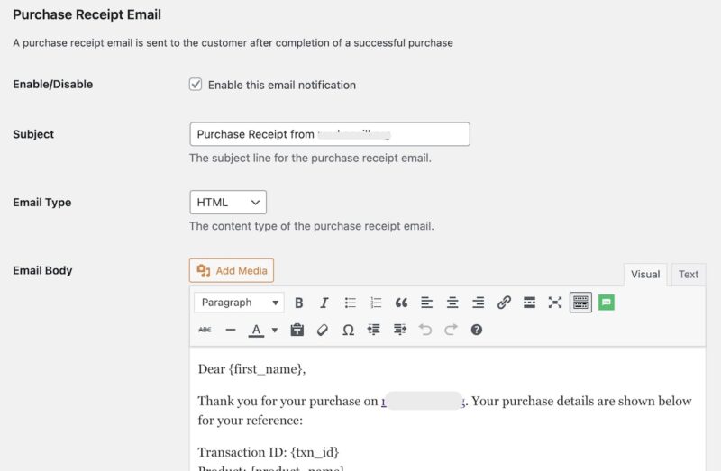 Wp Stripe Purchase Receipt Email
