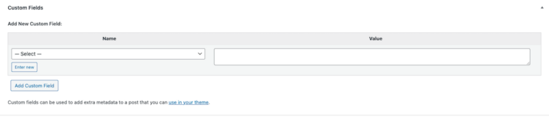 Add New WordPress Custom Field