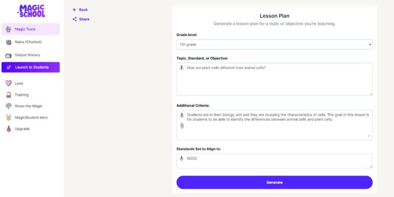 Ai For Teachers Magicschool Lesson Planning