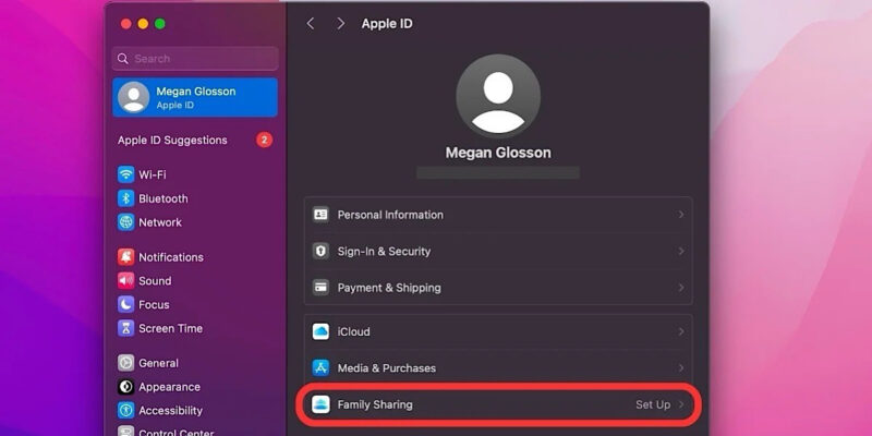 Apple Music Family Sharing Mac Settings