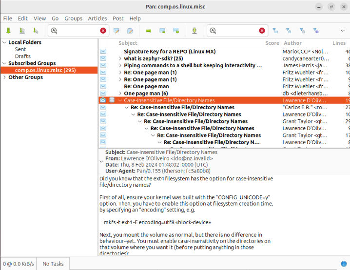 A screenshot showing the Pan reader working.