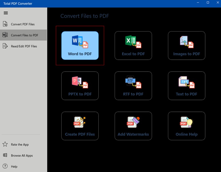 Total PDF Converter interface view. 