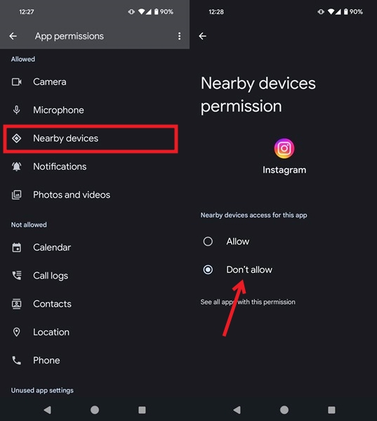 Disabling Bluetooth for select apps on Android.