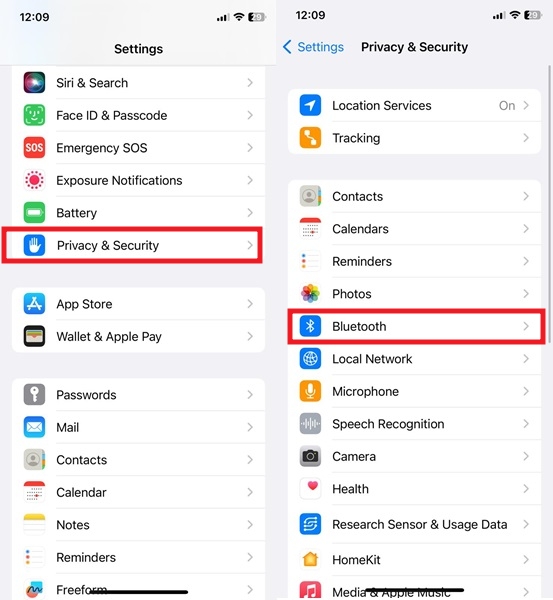 Disabling Bluetooth for select apps on iPhone.