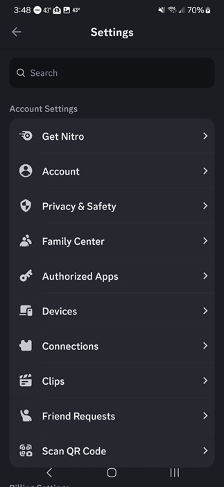Various Discord settings to customize your account.