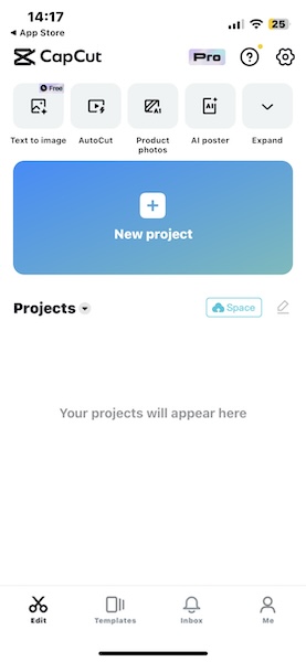 Capcut New Project
