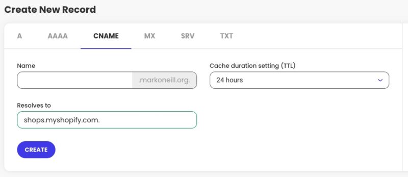 Change Cname Domain Dns