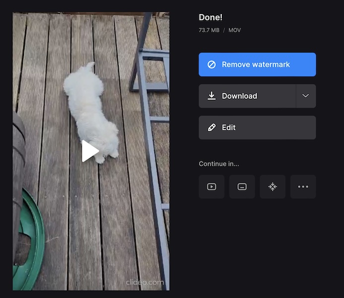 Clideo Reverse Video Download