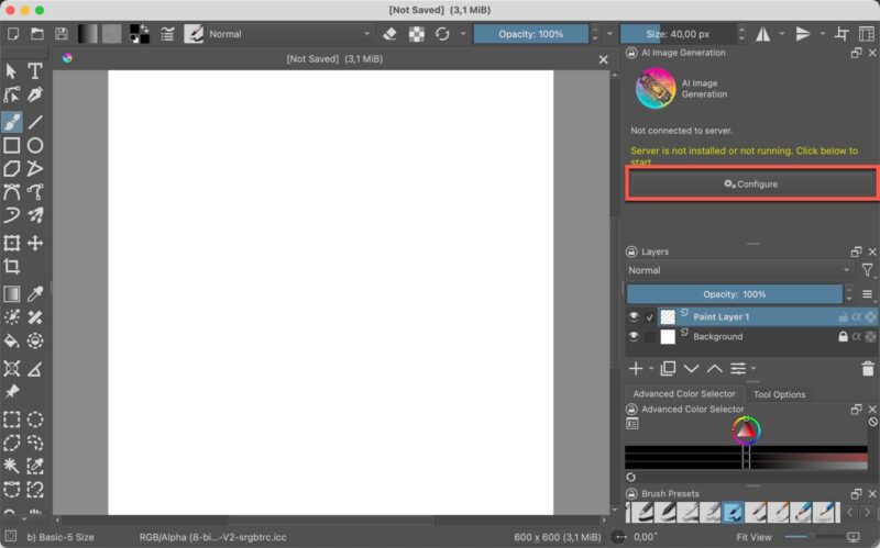 Configure Krita Ai Image Generation