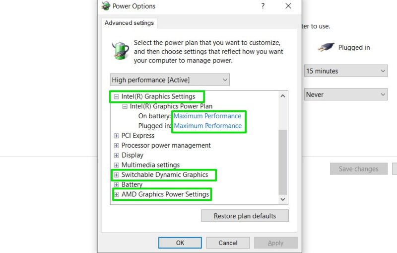 Edit Power Plan to Stop Throttling
