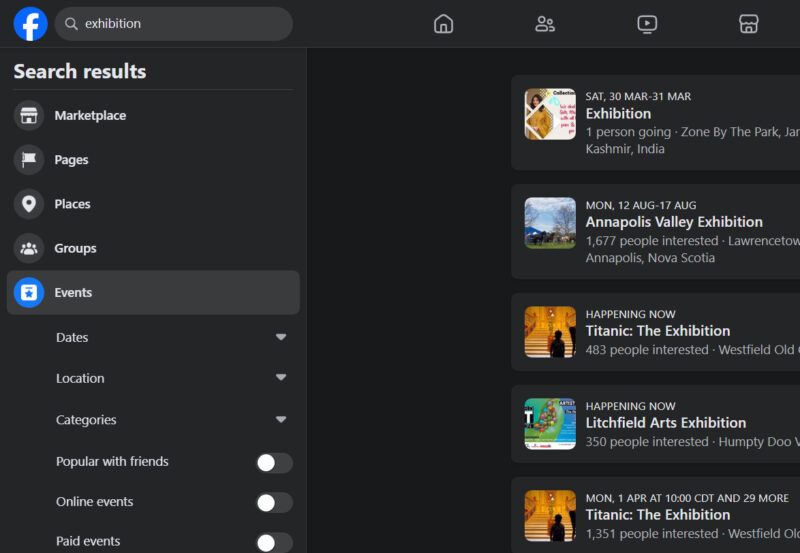 Finding Events On Facebook