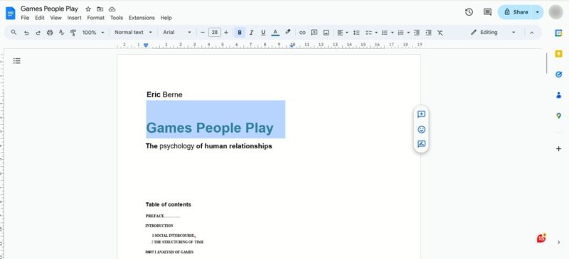 PDF opened with Google Docs.