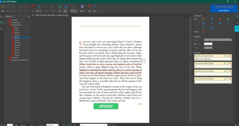 Viewing PDF file in Slim PDF browser on Windows. 