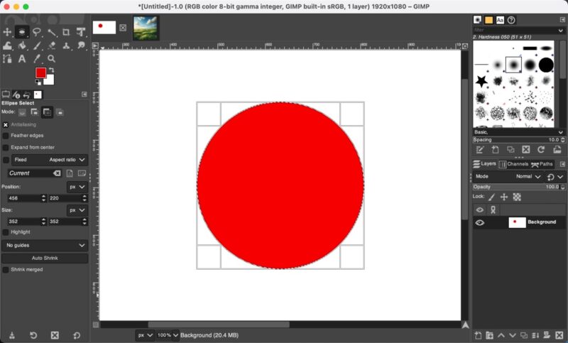 Gimp Drawing A Circle