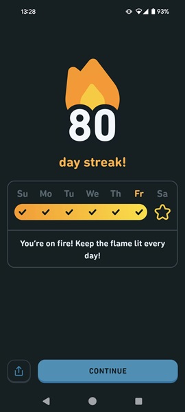 In-app notifications in Duolingo app.