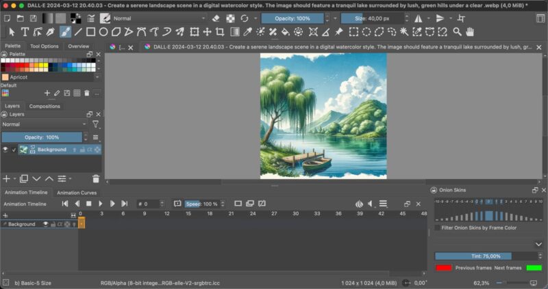 Krita Animation Workspace