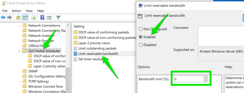 Limit Reservable Bandwidth Gped