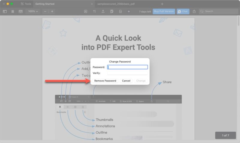 Pdf Expert Remove Password Button Highlighted